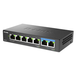 D-Link DMS-107 7-Port Multi-Gigabit Ethernet Switch (1G/2.5G), fanless, 20Gbps switching capacity